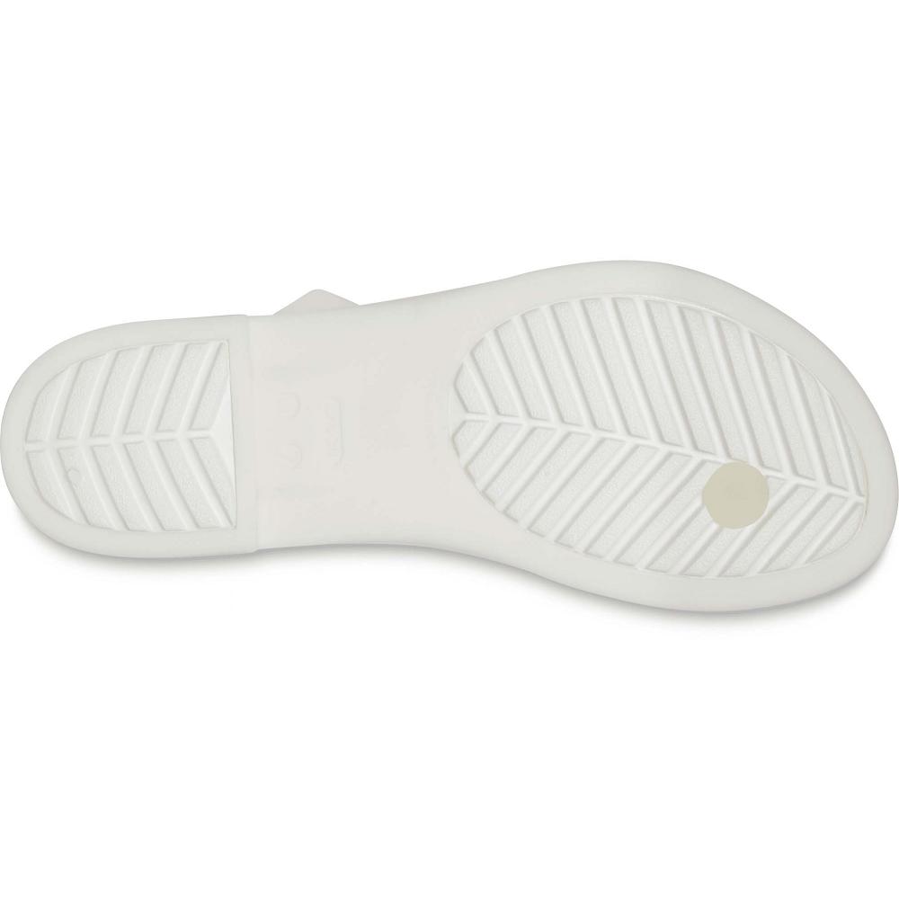 White Women's Crocs Tulum Translucent Toe Post Flip Flops | NZ 0192PJJQ